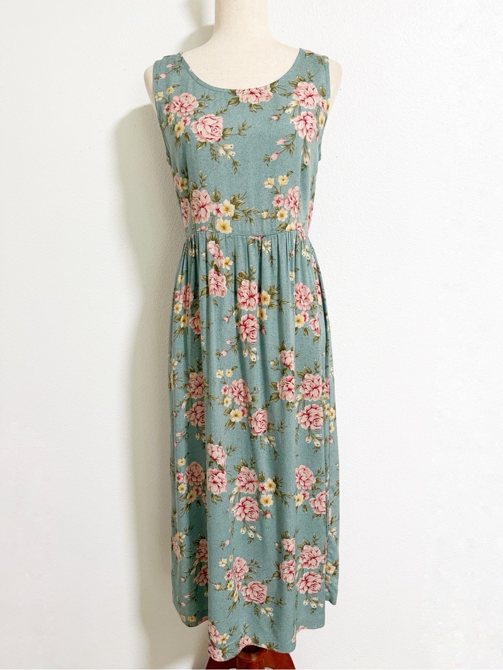 Vintage 90s Erika Studios Floral Midi Tank Dress Size  SP
